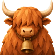 Cow portrait. Original painted cow from the game, on a transparent background.