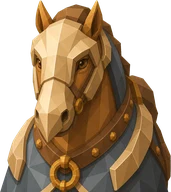 Horse portrait. Original painted horse from the game, on a transparent background.