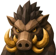 Pig portrait. Original painted pig from the game, on a transparent background.