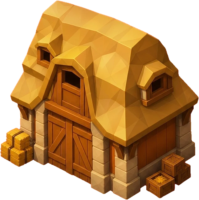Barn · Medieval. Isometric medieval barn artwork.