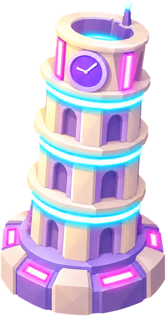 Village clock · Cyberpunk. Original cyberpunk era building artwork. Artwork existence does not establish its unlock or availability in a released build.