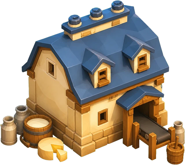 Dairy · Medieval. Isometric medieval dairy artwork.