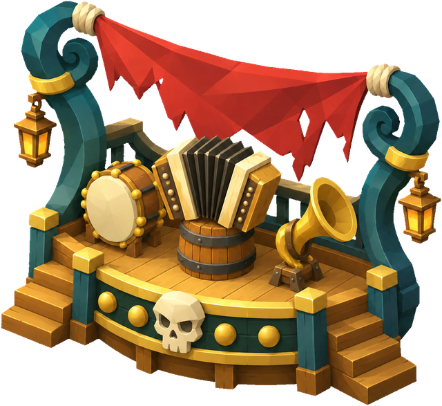 Music pavilion · Pirates. Original pirates era building artwork. Artwork existence does not establish its unlock or availability in a released build.