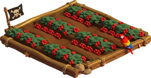 Coffee ready to harvest. Isometric coffee crop artwork at the harvest-ready stage.
