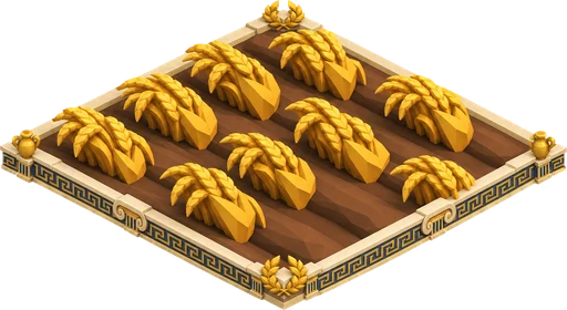 Corn ready to harvest. Isometric corn crop artwork at the harvest-ready stage.