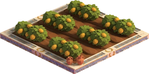 Lemon ready to harvest. Isometric lemon crop artwork at the harvest-ready stage.