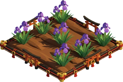 Tulip ready to harvest. Isometric tulip crop artwork at the harvest-ready stage.