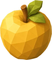 Apple. Original apple game item, on a transparent background.