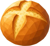 Bread. Original bread game item, on a transparent background.