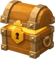 Chest. Original chest game item, on a transparent background.
