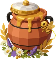 Honey. Original honey game item, on a transparent background.