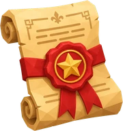 Land Deed. Original land deed game item, on a transparent background.