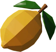 Lemon. Original lemon game item, on a transparent background.