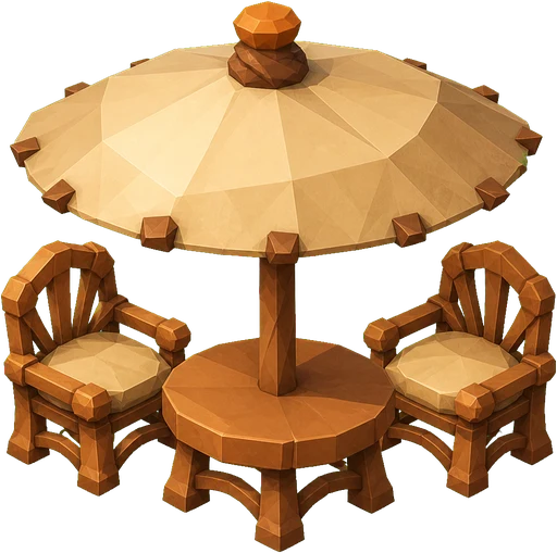 Picnic Table. Original isometric scenery artwork.