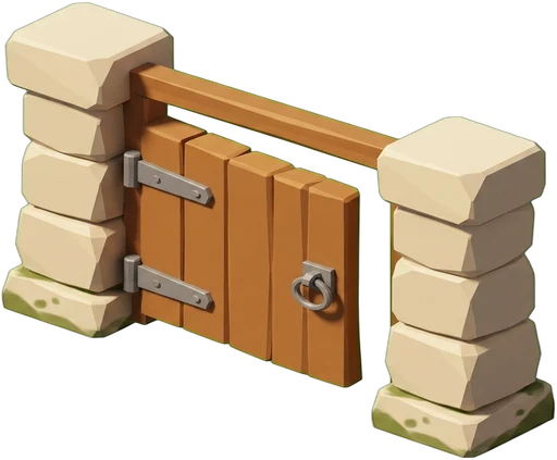 Portail Bois. Original modular isometric village scenery.