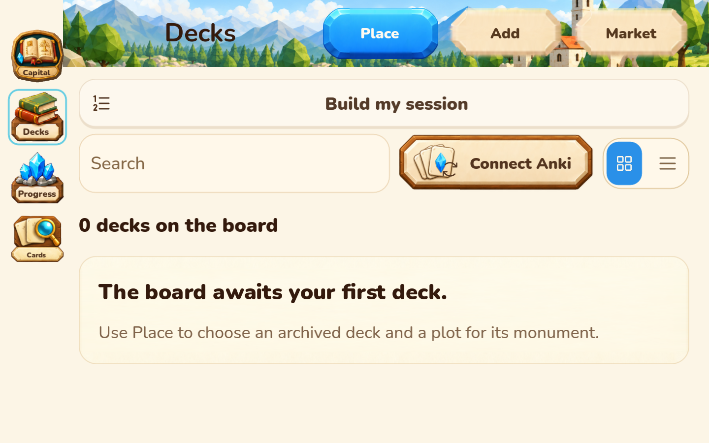 Your decks. Deck organization inside the app.